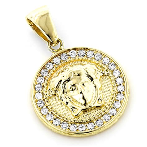 versace medallion ring|14k gold Versace pendant.